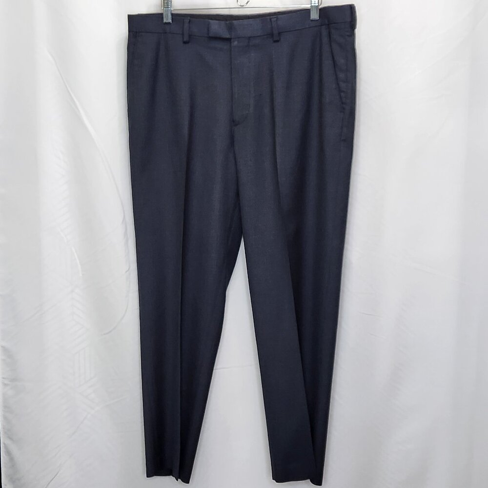 Murano Flat Front Dress Pants Mens 38 38x30 Navy Blue Trouser Work Business G01